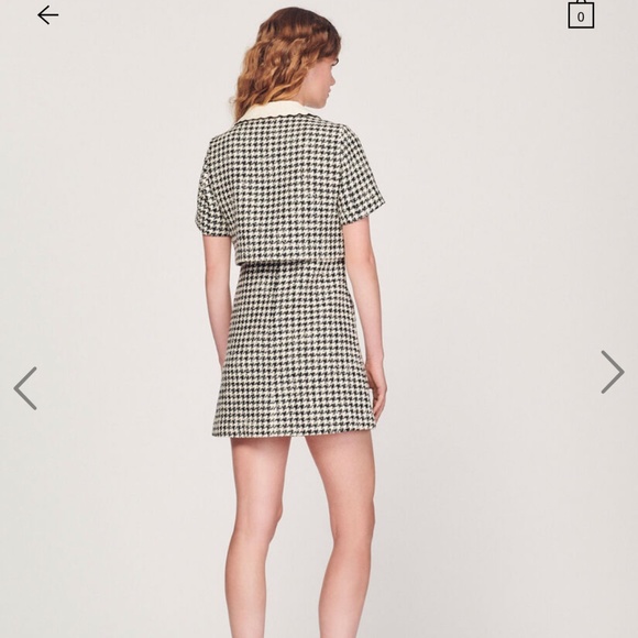 Sandro Tweed trompe l'œil dress Size 36 - Picture 5 of 6